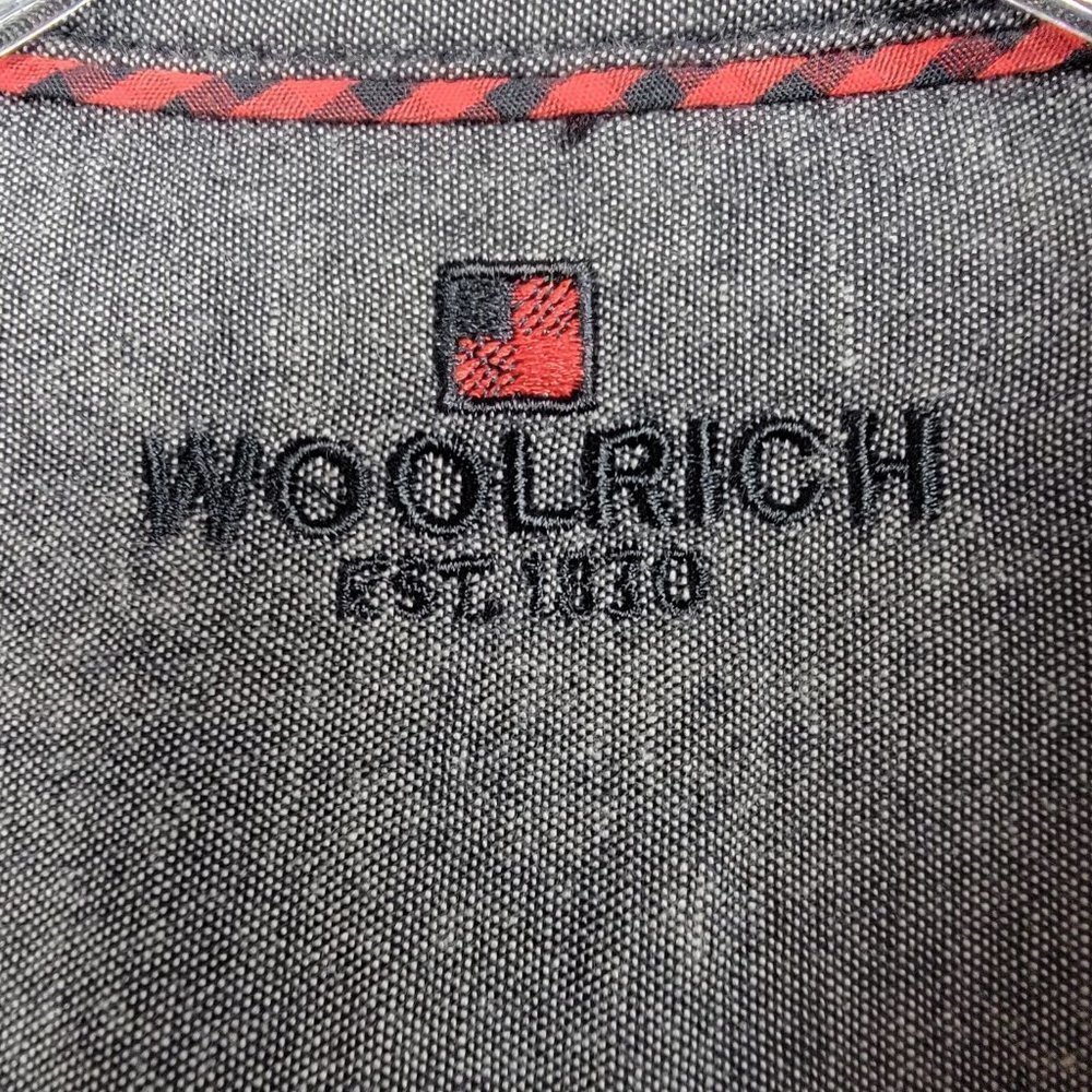 Woolrich Flannel Shirt Mens Medium Red Black Shadow Plaid Cotton Button Up - Picture 12 of 15